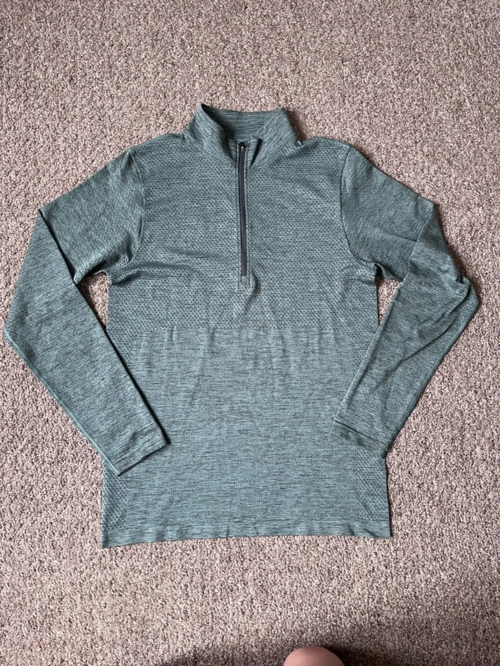 Lululemon Mens Metal Vent Green Twill 1/4 Zip size small - Picture 2 of 6